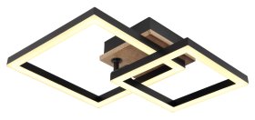 Pakabinamas LED šviestuvas GLOBO Bard, 15W, 3000K, 230V, 700lm, MDF medžio išvaizda, 420 x 310 x 80 mm