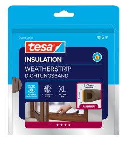 Sandarinimo juosta TESA, ruda, D profilis, 6m x 9mm x 7mm