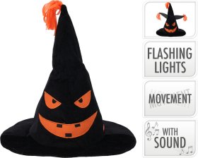 Helovyno dekoracija SKRYBĖLĖ šviečianti ir su garsais, 35 cm