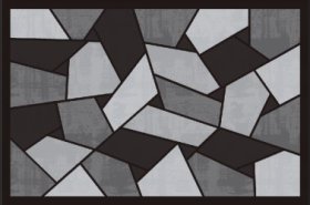 Kilimėlis RICCO Polo, 40 x 60 cm, kvadratėliai, pilkas, 100% poliesteris, PVC pagrindas, 672-006