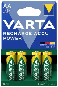 Maitinimo elementai VARTA RECHARGE ACCU, įkraunami, AA 1350 mAh, 4 vnt., 56746