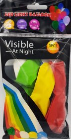Balionai su LED lemputėmis, įvairių sp., 5 vnt.