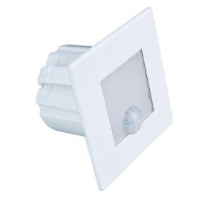 Montuojamas šviestuvas DPM Ycb177W-Pir, laiptų apšvietimui, LED, 1,2W, 4000K, 40 lm, 110°, IP20, su judesio davikliu, šviečia 13 sek., baltos sp., kvadratinis