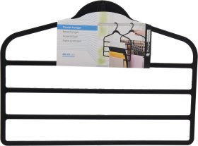 Kelnių pakaba, plastikinė, juodos sp., 44 x 41 x 1 cm