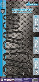 Karabinų rinkinys POSAMO VAUKA, 6 x 60 mm, 8 x 80 mm, 10 x 100 mm, cinkuoti, juodos sp., 6 vnt.