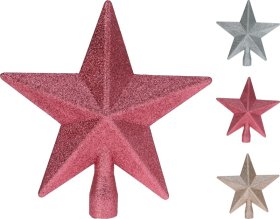 Kalėdų eglutės viršūnė Žvaigždė, 3 skirtingos sp., 19 x 19 x 5 cm