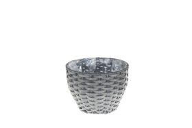 Lauko vazonas 4Living Onyx, pintas, pilkos sp., 19 x 19 x 14 cm.