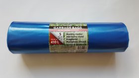 Šiukšlių maišai DENRA, 410 l, dvisluoksniai, 5 vnt. mėlynos sp.