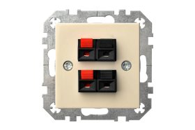 Garsiakalbių lizdas LIREGUS Epsilon, 2 vietų, prispaudžiamas, smėlio sp., IGL-4-01.E/S