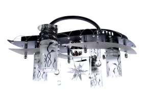 Pakabinamas LED šviestuvas BALTIK GAISMA Mx5263/4+1, E14 4 x 40 W + LED, su pultu, veidrodinis paviršius