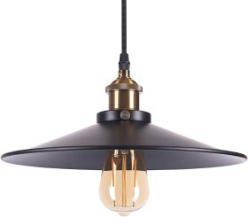 Pakabinamas šviestuvas G.LUX Gt-220-D30-1S-Bl Loft-2, 1 X E27, 1 x E27, 300 mm skersmens gaubtas, juodos/žalvario sp.