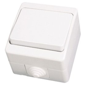 Jungiklis GUNSAN Nemli, 1 klavišo, paviršinis, IP54, baltos sp., GUN10711101