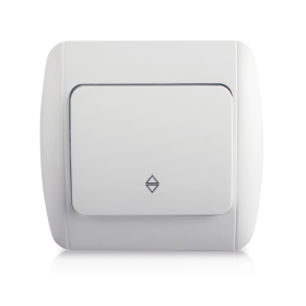 Perjungiklis ORRO ROUND, 1 klavišo, įleidžiamas, baltos spalvos, 10 A, 250 V, 9201-31