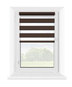 Ritininė užuolaida MARDOM Click Day & Night, 68 x 215 cm, rudos spalvos