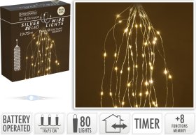 LED girlianda-užuolaida, 80 lempučių, šiltos baltos sp., be baterijų