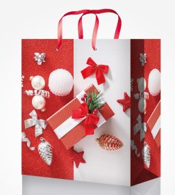 Mažas kalėdinis dovanų maišelis, 11x14x6,5cm, įvairių dizainų