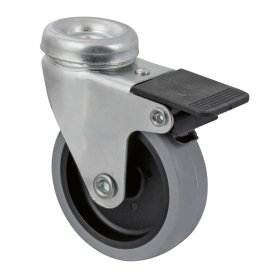 Pasukamas ratukas WALTECO, d-75 mm, su skyle, su stabdžiu, apkrova 50 kg