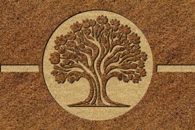 Kilimėlis RICCO Garden Coco Tree, 40 x 60 cm, kokoso plaušas, pagrindas vinilas, 711-001
