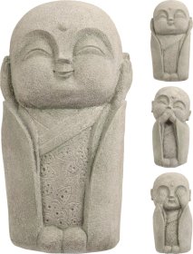 Sodo dekoracija BUDDHA, 3 skirtingi dizainai, pilkos sp., 14,5 x 13 x 27 cm.