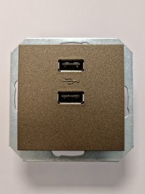 Kištukinis lizdas VILMA Qr1000 Usb-3, 4A-02, 2xUSB, įleidžiamas, mocha spalvos, 5V DC 3,4 A