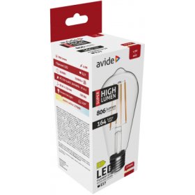 Filamentinė LED lemputė AVIDE, E27, ST58, 4.9W, WW, 2700K, 806 lm