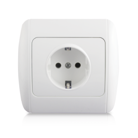 Kištukinis lizdas ORRO ROUND 9201-42, baltas su įž.