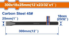 Kaltas WADFOW, plokščias, 45CS, 25x18x300 mm, WCC0301