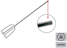 Dažų ir gipso skiedinio maišytuvas PAINTER, D100x600mm, cinkuotas, MIE1691