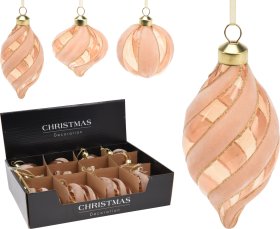 Eglutės žaisliukas, stiklas, 3 skirtingi dizainai, aukso sp.