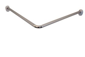 Vonios karnizas RIDDER Wien, 90 x 90 cm, D-25 mm, universalus, kampinis, blizgus chromas, aliuminio, 59500