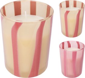 Žvakė, stikliniame indelyje, 10 x 10 x 13 cm, 2 skirtingos sp.