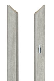 Laminuota durų stakta VOSTER, reguliuojama, su apvadais, kompl. durų varčiai, kairinė, spalva Polar oak, matmenys 100-140 x 80 x 2109 mm, 2 vnt., 110-140 x 80 x 784 mm, 1 vnt.