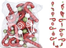 Girlianda Saldainiai, 140 cm, raudonos sp.