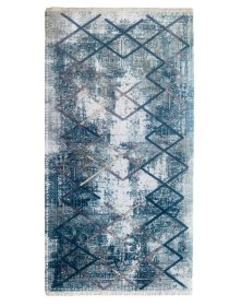 Kilimas RICCO Banco, 60 x 110 cm, 100 % poliesteris, melsvas, zigzagai, 34H-1Z6011, Turkija