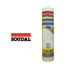 Silikoninis hermetikas SOUDAL Silirub 2S, 280 ml, neutralus - sanitarinis silikonas, baltas