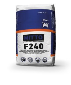 Armavimo mišinys MITTO F240, su sintetiniu plaušu, elastingas, putų polistirenui ir akmens vatai, 25 kg