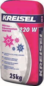 Armavimo ir klijavimo mišinys KREISEL Warme-Dammsystem 220W, putų polistirenui ir akmens vatai, darbui žemose temperatūrose, 25 kg