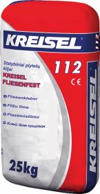 Klijai keraminėms ir akmens masės plytelėms KREISEL Fliesenfest 112, C1T, vidaus darbams, 25 kg