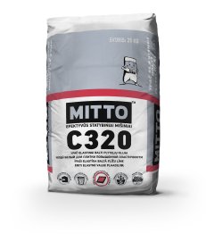 Klijai plytelėms balti, ypač elastingi MITTO C320, C2 TE S1, vidaus ir išorės darbams, 25 kg