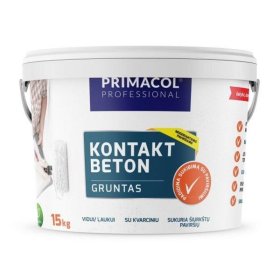 Gruntas PRIMACOL Betonkontakt, 1,5 kg, baltas, smulkiagrūdis, vidaus ir lauko darbams