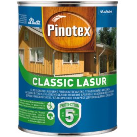 Medienos impregnantas PINOTEX Classic Lasur, 1 l, puriena, matinis