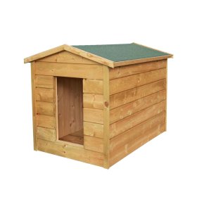 Didelė šiltinta būda, 80x120 cm, eglinės impregnuotos dailylentės, bituminis stogas su pabarstu, izoliacinė medžiaga 2 cm putų polistirolas.