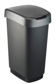 Šiukšlių dėžė rūšiavimui ROTHO Twist, 50 l, sidabro sp.