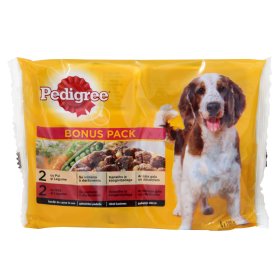 Šunų ėdalo rinkinys PEDIGREE Adult, maišeliuose, 4vnt x 100g