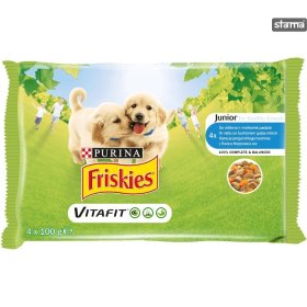 Konservai šunims PURINA FRISKIES Junior, su vištiena, 4vnt x 100g