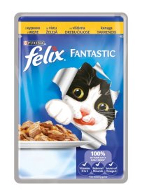 Konservuotas ėdalas katėms FELIX Fantastic, su vištiena, 85g