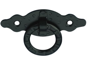 Dekoratyvinė rankena su žiedu AMIG 6125, 80 x 30 mm, horizontali, juodos spalvos