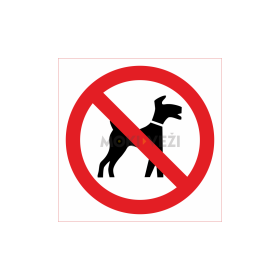 Informacinis ženklas, draudžiama vedžioti šunis, 150 x 150 mm, lipdukas
