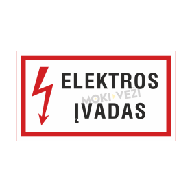 Informacinis ženklas, elektros įvadas, 130 x 230 mm, lipdukas