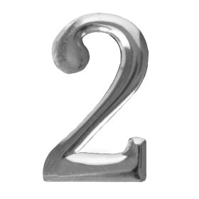 Numeriukas 2, 50 - 52 mm Chromuotas, klijuojamas